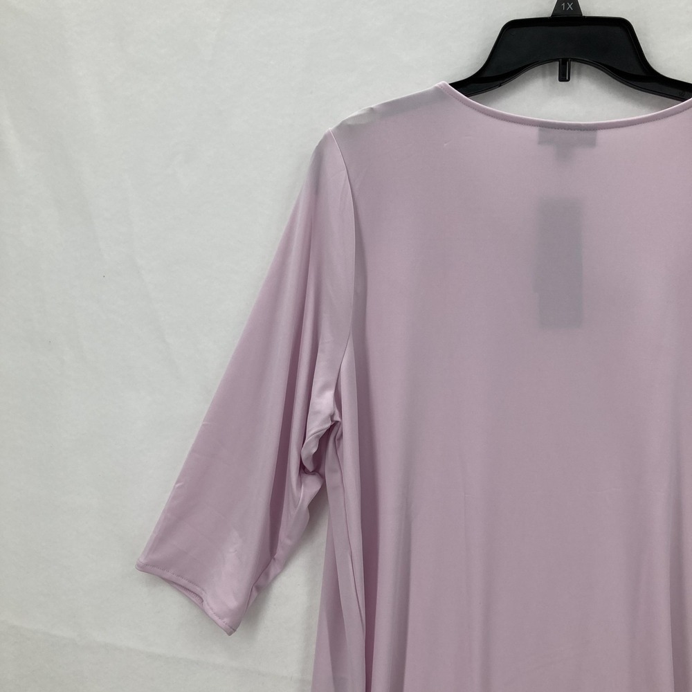Alfani Shirt Womens 2XL Lavender Rain Lilac Cold Shoulder Stretch Asymmetrical - Picture 13 of 15